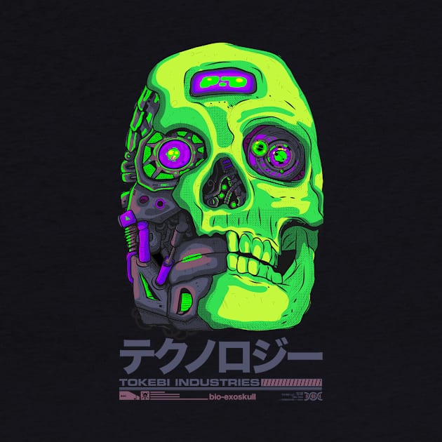 Cybernetic Cyberpunk Futuristic Skull by TOKEBI